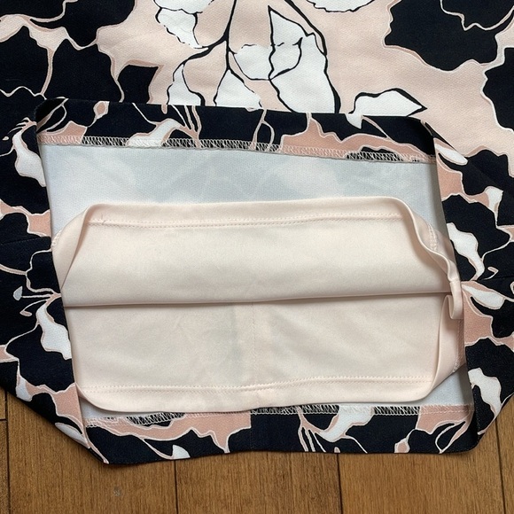 KARL LAGERFELD PARIS Floral-Print Shift Dress US2 short sleeve pink black white - Picture 10 of 14